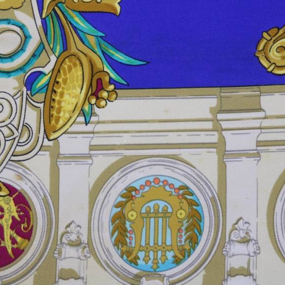 HERMES Carre 90 ARCHITECTE DE L'OPERA DE PARIS Scarf Silk Blue Auth bs12077 - Picture 4 of 16